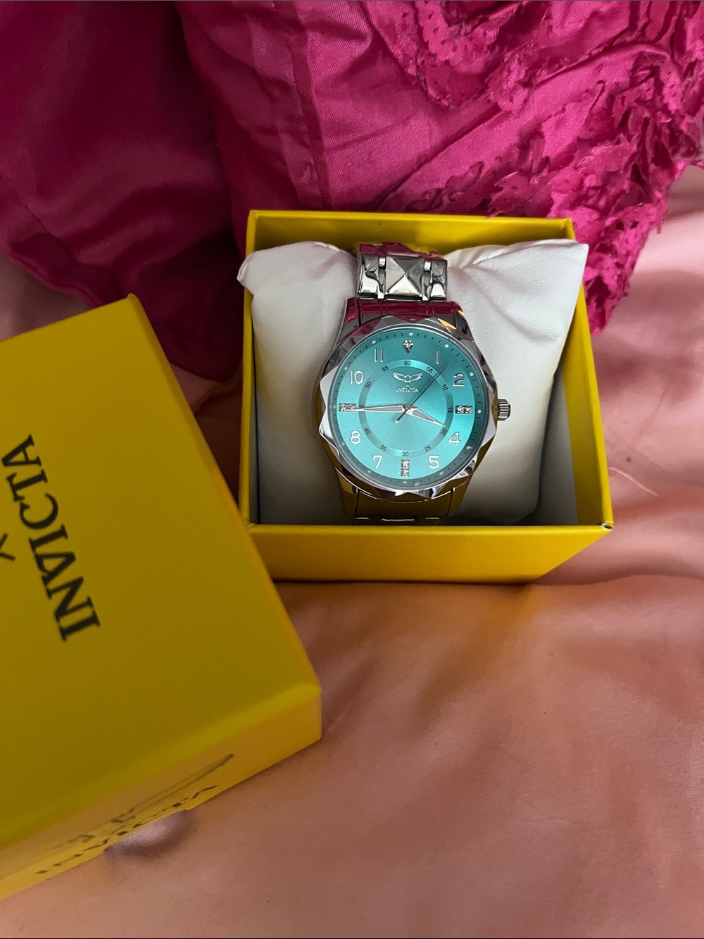 Invicta Teal Dial Silver Bracelet Watch - Picture 2 of 3